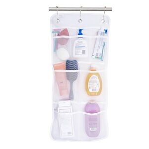 S&T Inc Mesh Shower Organizer Caddy 7 Pocket Hanging Bathroom Storage White